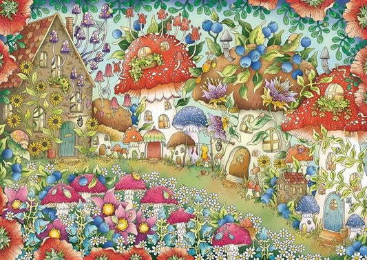 Ravensburger - Floral Mushroon Houses - 1000 Piece Jigsaw Puzzle