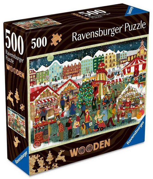 Ravensburger - Christmas Market - 500 Piece Wooden Jigsaw Puzzle