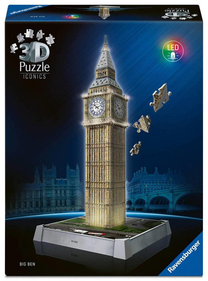 Ravensburger - Iconics - Big Ben Light Up - 216 Piece 3D Jigsaw Puzzle
