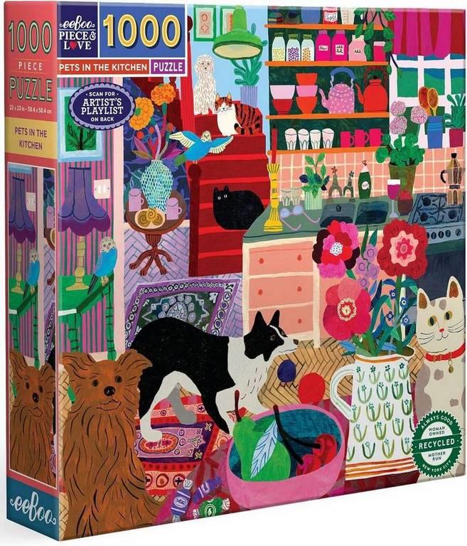 Eeboo - Pets in the Kitchen - 1000 Piece Jigsaw Puzzle