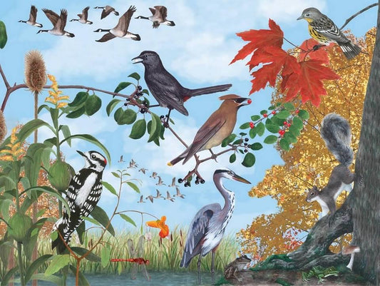 New York Puzzle Company - Autumn Trail - 1000 Piece Jigsaw Puzzle