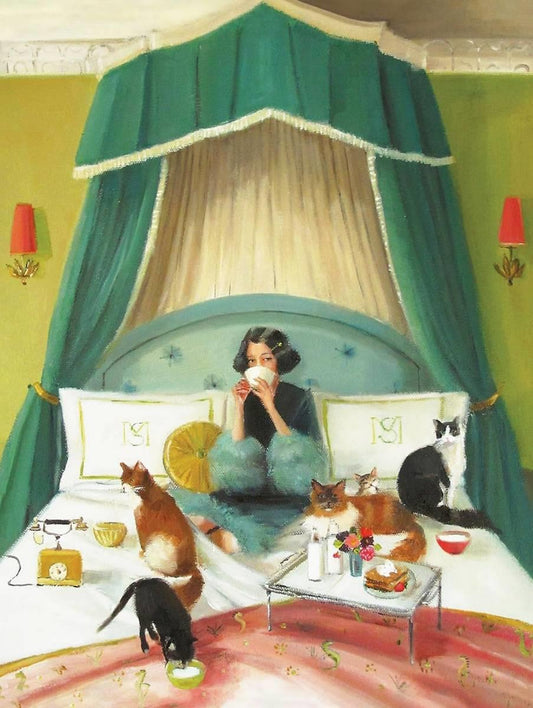 New York Puzzle Company - Breakfast in Bed - 500 Piece Jigsaw Puzzle