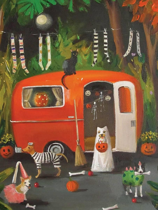 New York Puzzle Company - The Dogs of Halloween - 500 Piece Jigsaw Puzzle