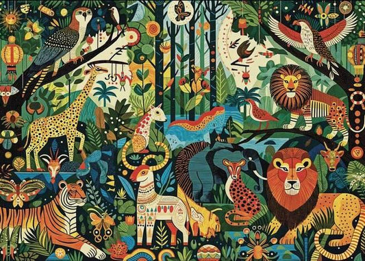 JaCarou - Bright Jungle Vibes - 1000 Piece Jigsaw Puzzle