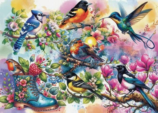 JaCarou - Lovely Feathered Beauties - 1000 Piece Jigsaw Puzzle