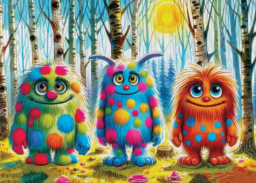 Delfy - Monsterous Trio - 1000 Piece Jigsaw Puzzle