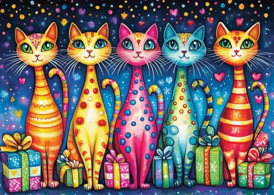 Delfy - Purrfectly Wrapped - 1000 Piece Jigsaw Puzzle
