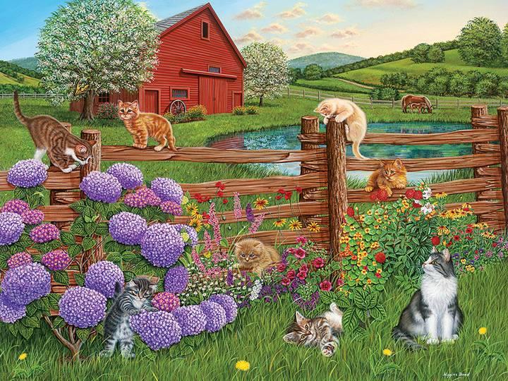 Cobble Hill - Farm Cats - 275 Piece Jigsaw Puzzle