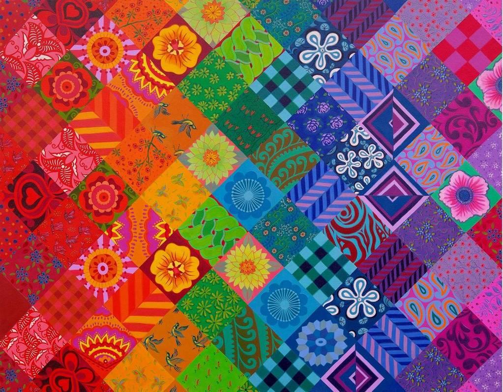 House of Puzzles - Patchwork Rainbow - 150 Piece Mini Jigsaw Puzzle in a Tube