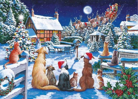 House of Puzzles - Santa Paws - 150 Piece Mini Jigsaw Puzzle in a Tube