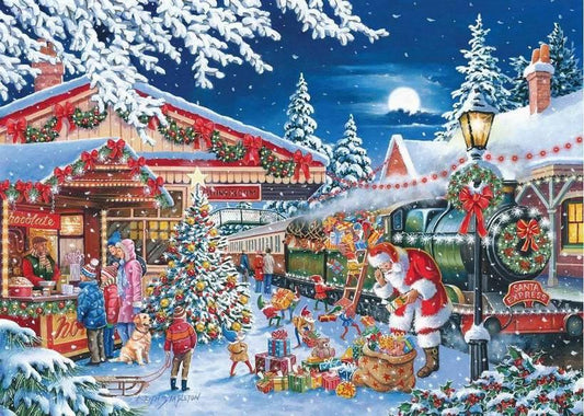 House of Puzzles - Santas Express - 150 Piece Mini Jigsaw Puzzle in a Tube