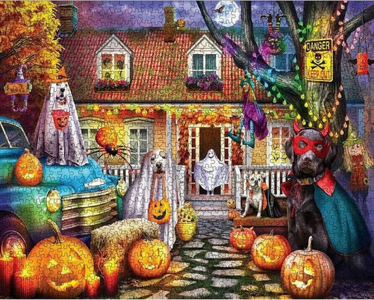 White Mountain - Halloween Dog House - 1000 Piece Jigsaw Puzzle