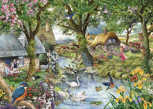 House of Puzzles - Kingfisher Cottage - 1000 Piece Jigsaw Puzzle