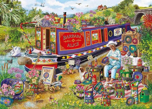 Gibsons - Canal Boat Blooms - 500XL Piece Jigsaw Puzzle
