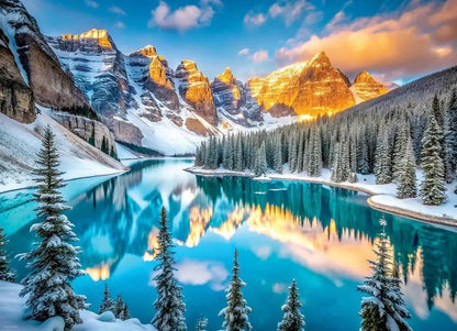 Eurographics - Lake Morraine in Winter - 1000 Piece Jigsaw Puzzle