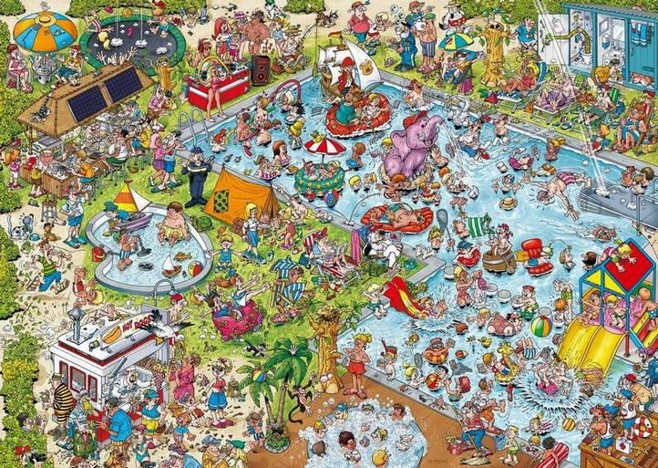 Ravensburger - Rays Comic Series - Holiday Resort No 3 - The Pool - 1000 Piece Jigsaw Puzzle