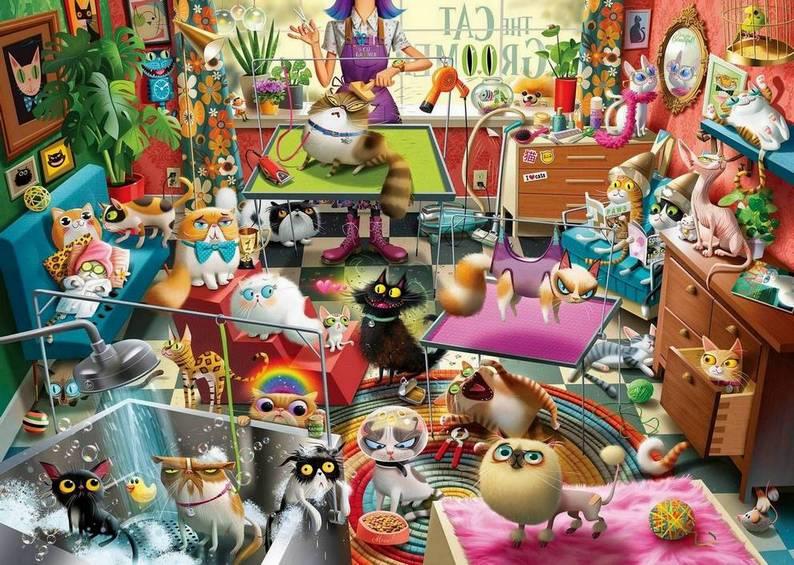 Ravensburger - The Cat Groomer - 1000 Piece Jigsaw Puzzle