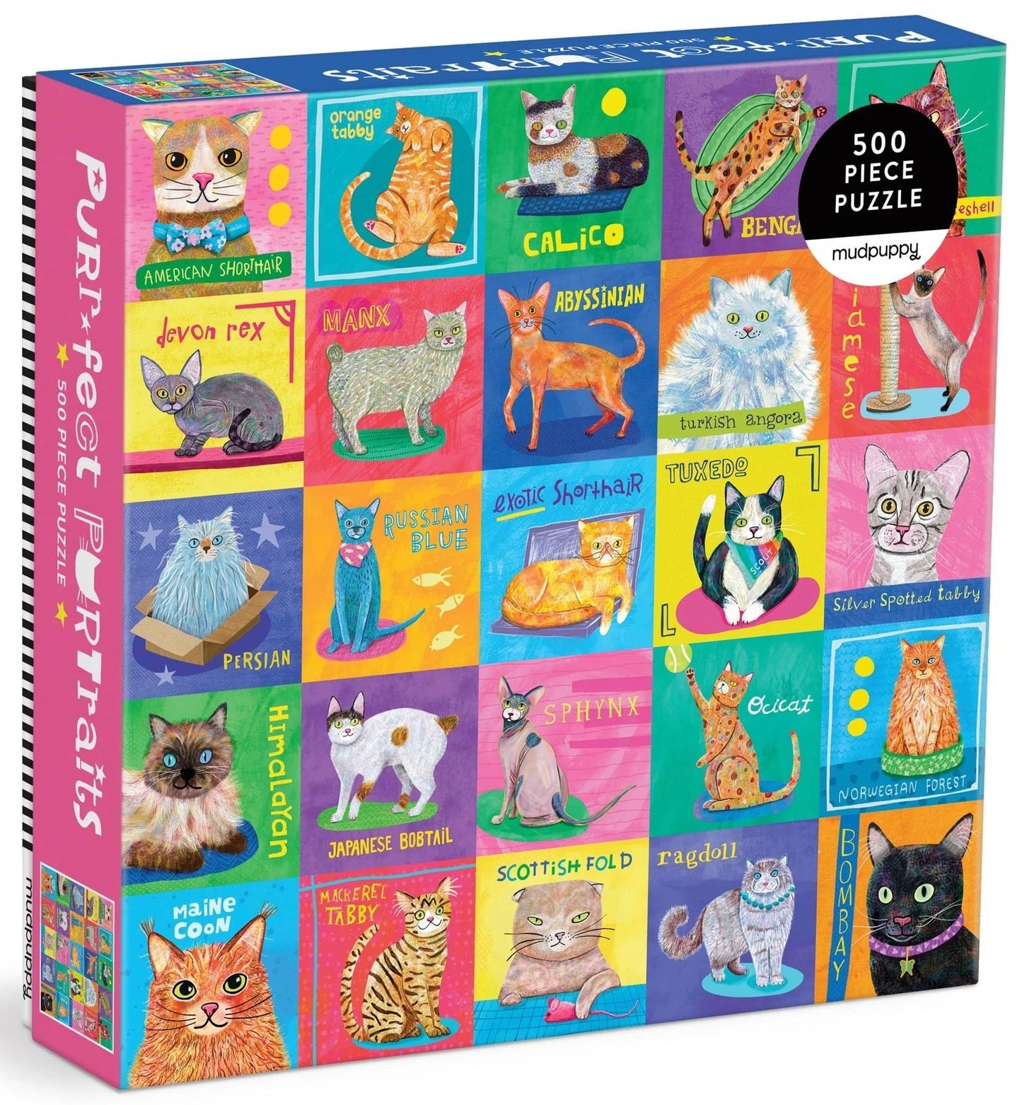Galison - Purr-fect Portraits - 500 Piece Jigsaw Puzzle