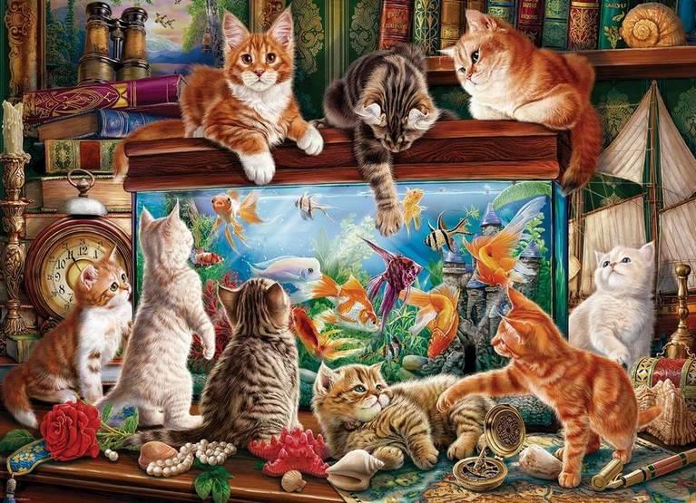 Eurographics - Cats by Aquarium - 1000 Piece Jigsaw Puzzle