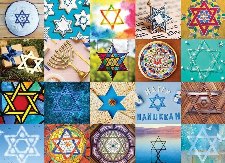 Eurographics - Hanukkah - Star of David Collage - 1000 Piece Jigsaw Puzzle