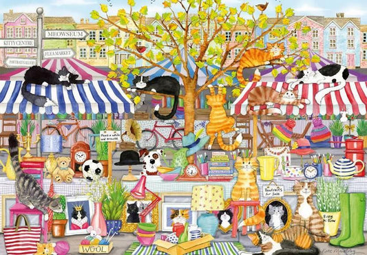Gibsons - Flea Market Moggies - 100XXL Piece Jigsaw Puzzle
