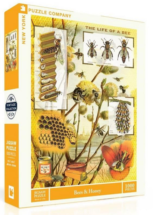 New York Puzzle Company - Bees & Honey - 1000 Piece Jigsaw Puzzle
