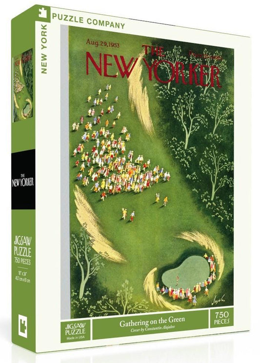 New York Puzzle Company - Gathering on the Green - 750 Piece Jigsaw Puzzle