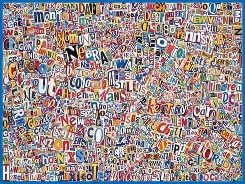 White Mountain - USA Word Map - 500 Piece Jigsaw Puzzle