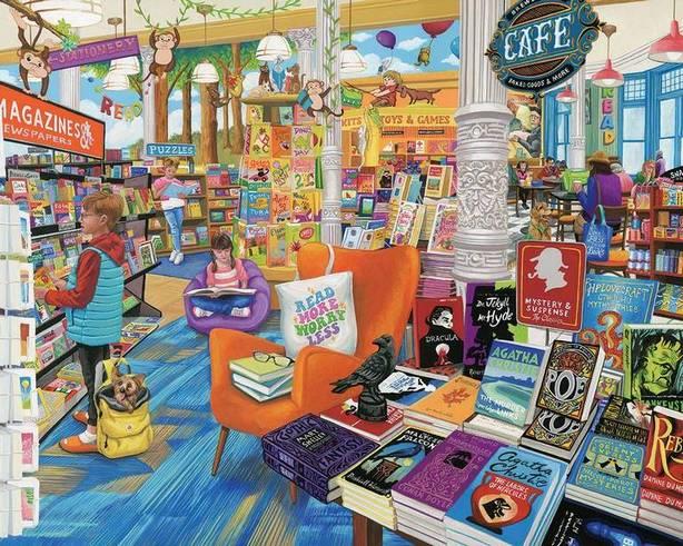 White Mountain - Cafe Bookshop  - 1000 Piece Jigsaw Puzzle