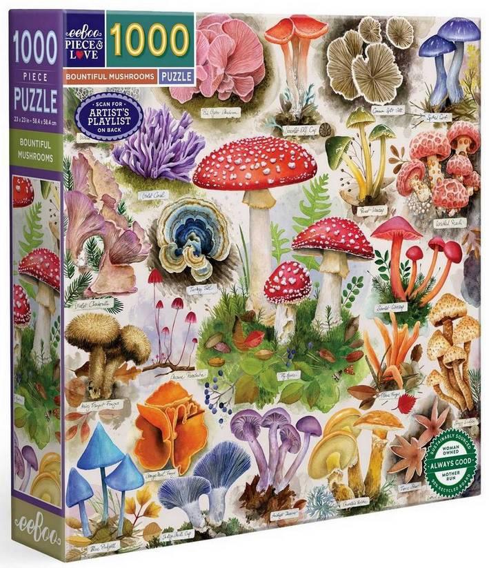 Eeboo - Bountiful Mushrooms - 1000 Piece Jigsaw Puzzle