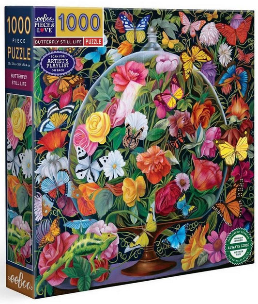 Eeboo - Butterfly Still Life - 1000 Piece Jigsaw Puzzle