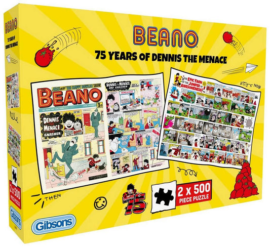 Gibsons - 75 Years of Dennis the Menace - 2 x 500 Piece Jigsaw Puzzle