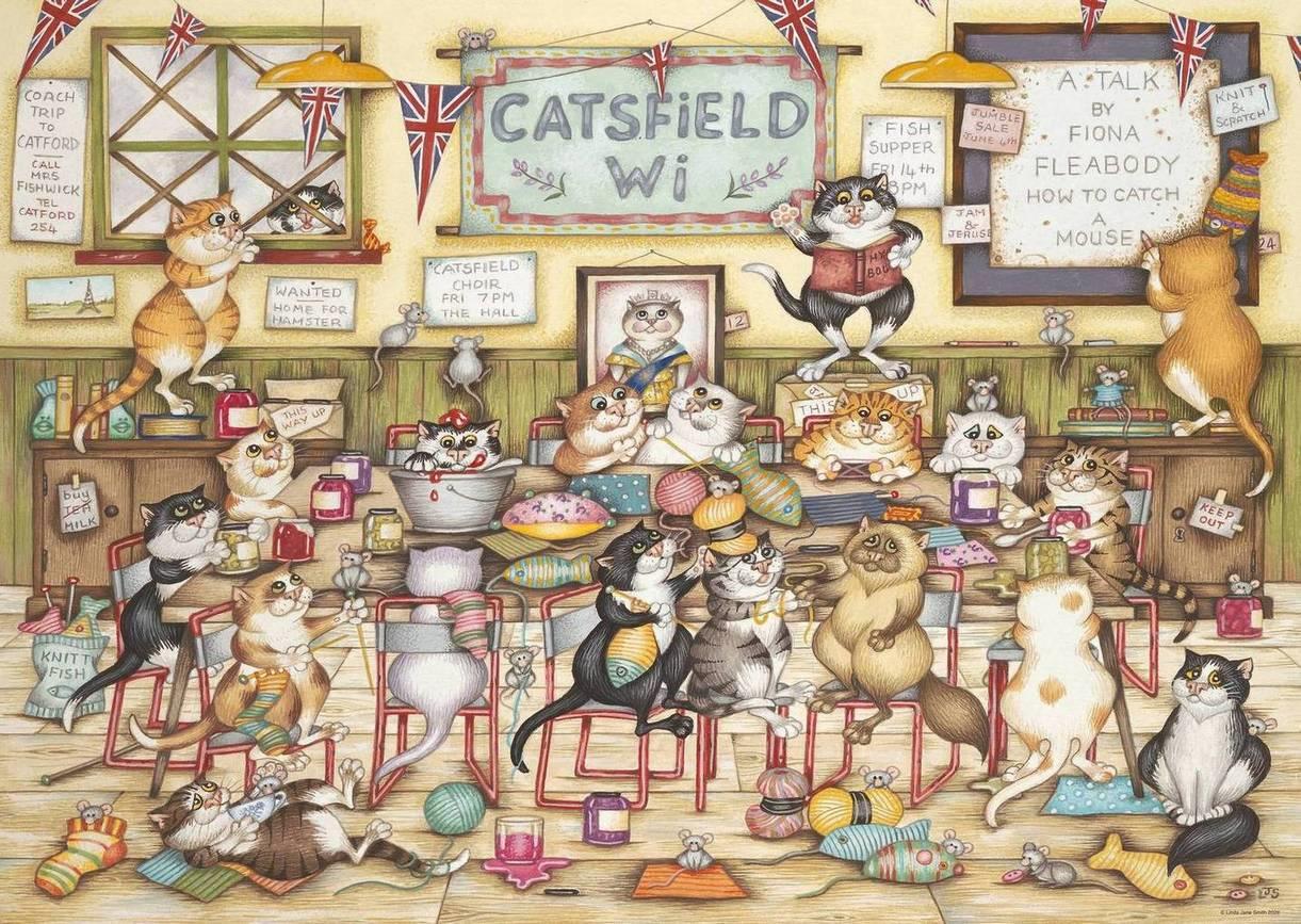 Ravensburger - Crazy Cats - At the WI - 1000 Piece Jigsaw Puzzle