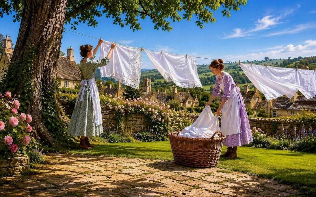 Heritage Jigsaws - Hanging the Washing - 1000 Piece Jigsaw Puzzle