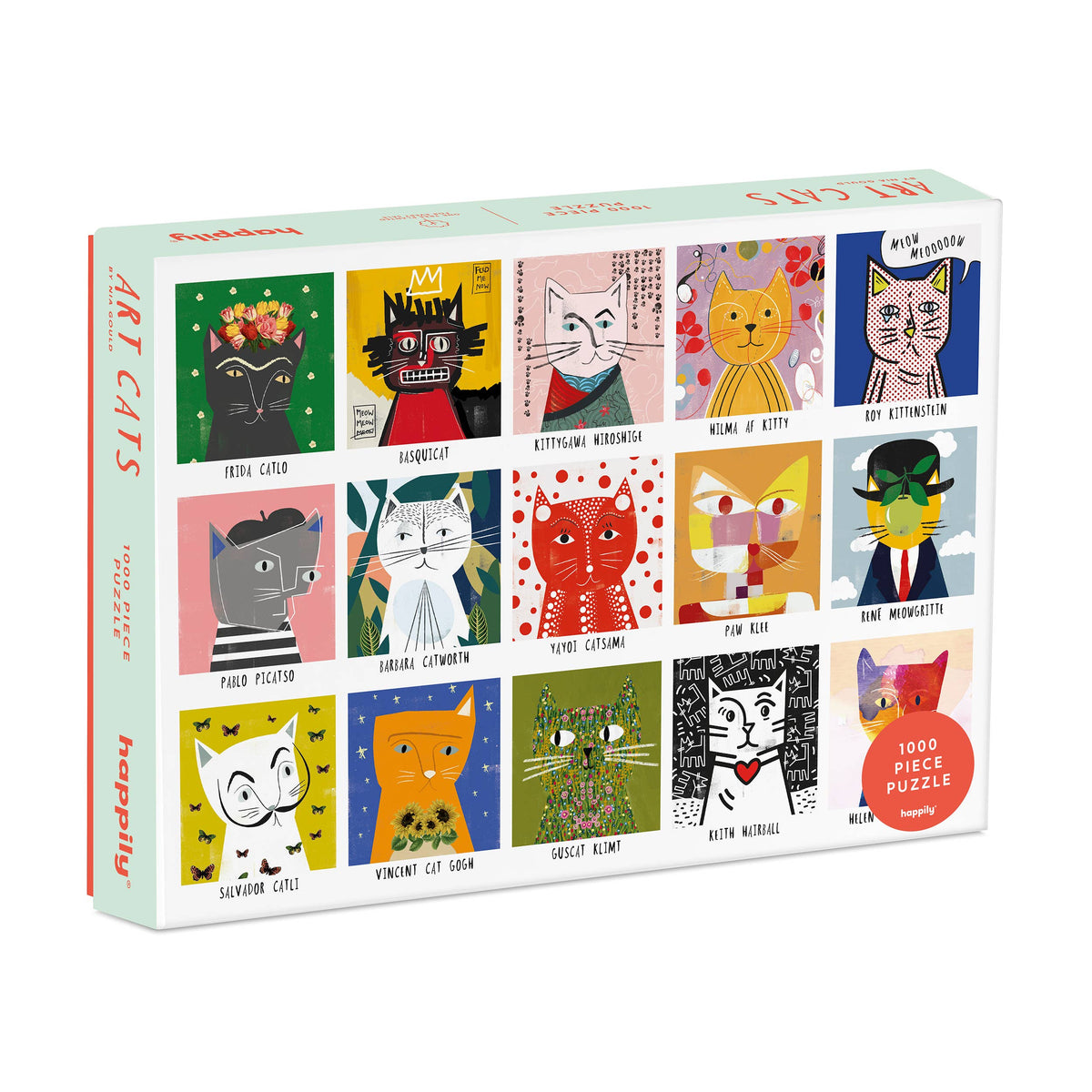 Happily Puzzles - Art Cats - 1000 Piece Jigsaw Puzzle