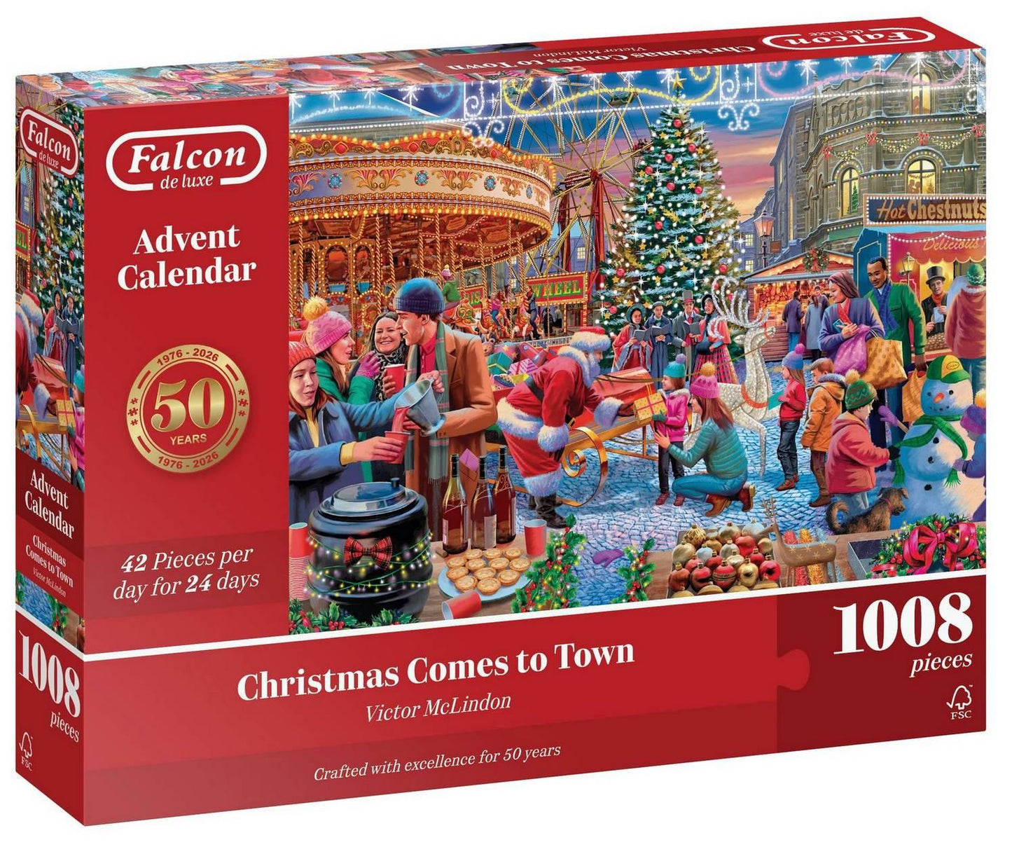 Falcon de Luxe - Christmas Comes to Town - Advent Calendar - 1008 Piece Jigsaw Puzzle