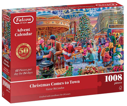 Falcon de Luxe - Christmas Comes to Town - Advent Calendar - 1008 Piece Jigsaw Puzzle