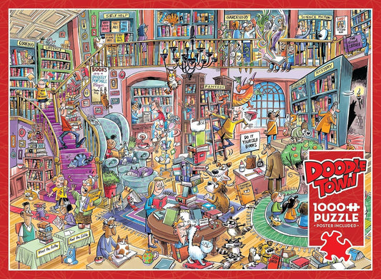 Cobble Hill - Doodletown - Bookshop Bedlam - 1000 Piece Jigsaw PuzzleCobble Hill - Doodletown - Bookshop Bedlam - 1000 Piece Jigsaw Puzzle