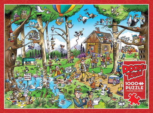 Cobble Hill - Doodletown - Birdwatcher's Paradise  - 1000 Piece Jigsaw Puzzle