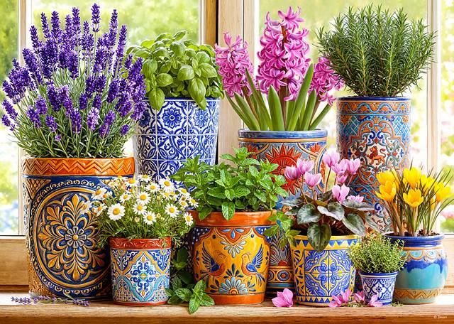 CherryPazzi - Pottery in Bloom - 1000 Piece Jigsaw Puzzle