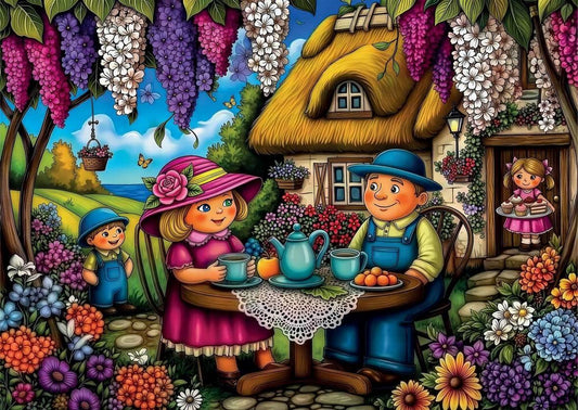 Delfy - Family Garden Joy - 1000 Piece Jigsaw Puzzle