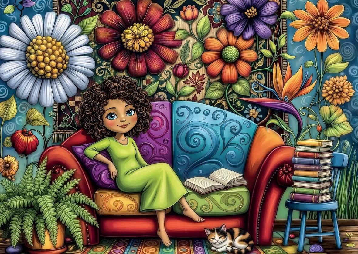 Delfy - Floral Dream Space - 1000 Piece Jigsaw Puzzle