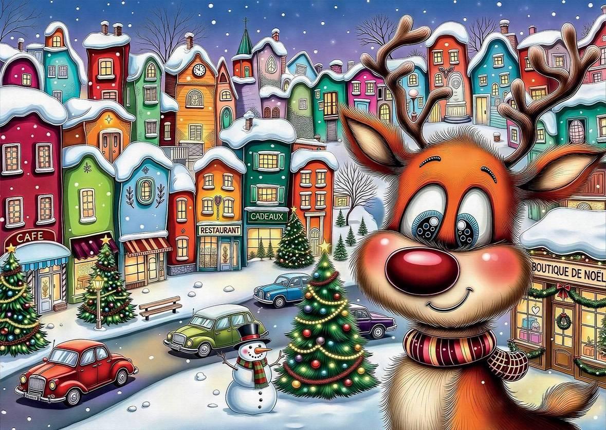 Delfy - Rudolph In Town - 1000 Piece Jigsaw Puzzle