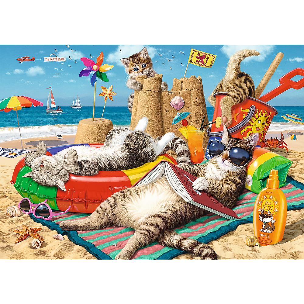 Trefl - Hidden Shapes - Feline Holidays - 1000 Piece Jigsaw Puzzle