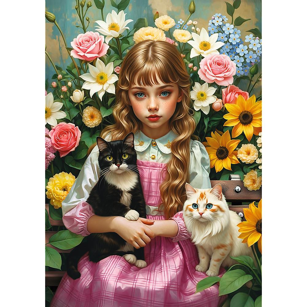 Trefl - The Girl with the Cats - 1000 Piece Jigsaw Puzzle