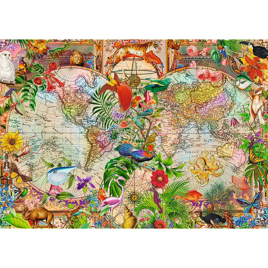 Trefl - Tea Time - Antique World Map - 1000 Piece Jigsaw Puzzle