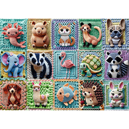 Trefl - Tea Time - Crochet Animals - 1000 Piece Jigsaw Puzzle