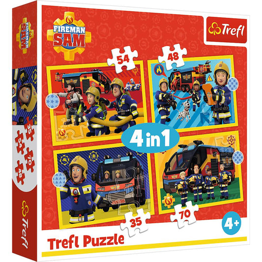 Trefl - Fireman Sam - 4 in 1 Jigsaw Puzzle