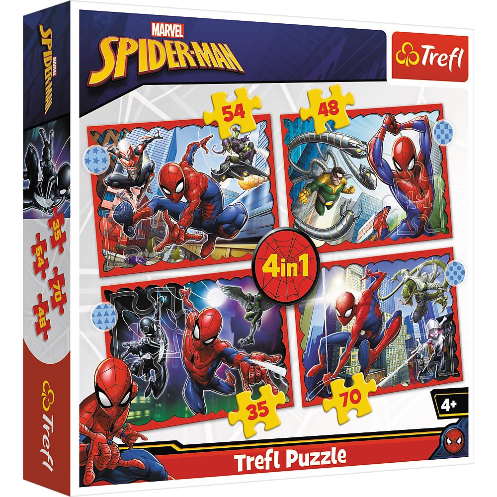 Trefl - Spider-Man - 4 in 1 Jigsaw Puzzle