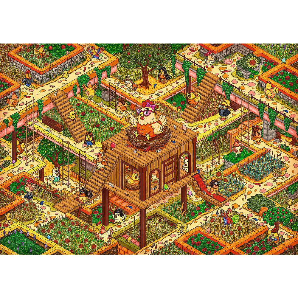 Trefl - The Impossible Maze - Crazy Chickens - 500 Piece Jigsaw Puzzle